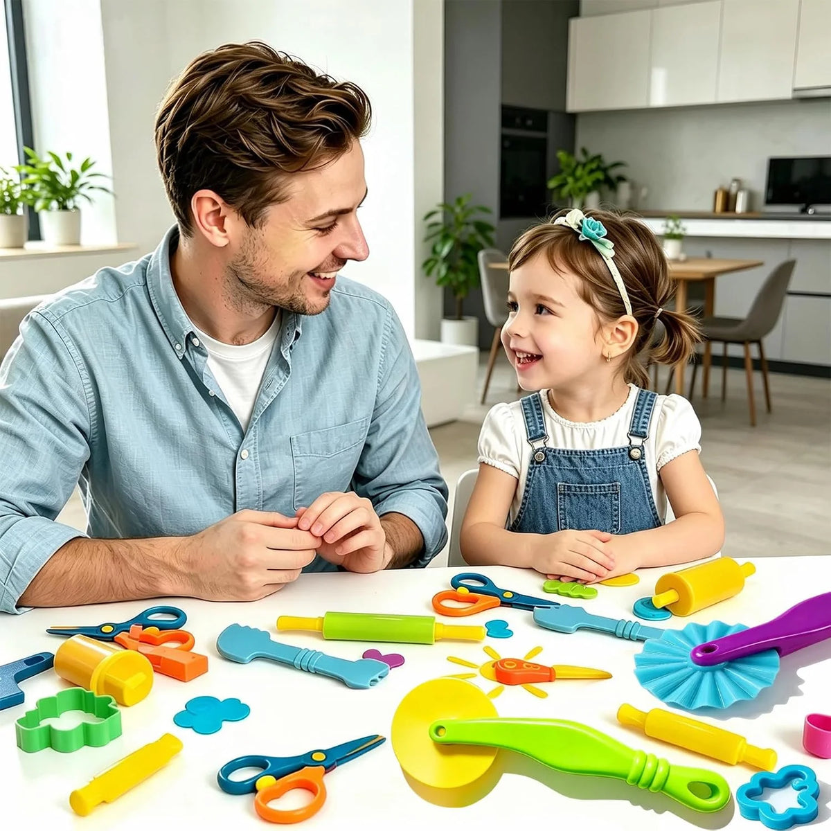 Dough Tools Set for Kids – 17 Pieces Modeling Clay Tools with Rollers & Cutters – Toddler Craft Playdough Accessories for Preschool Learning Activities