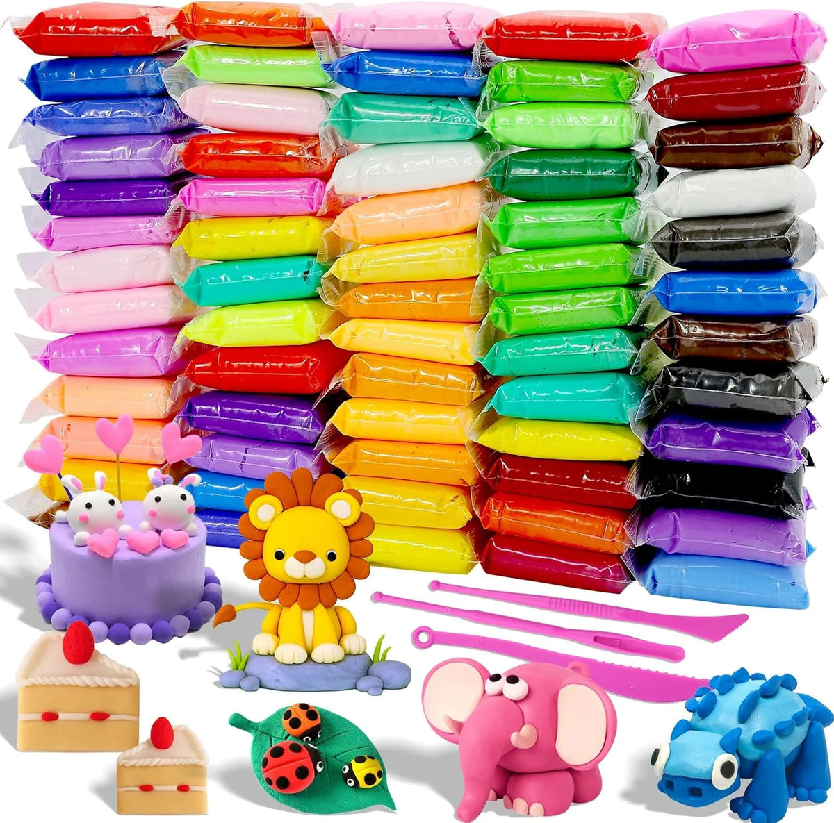 MuseLuxe Air Dry Clay - 64 Pack Modeling Clay Kit