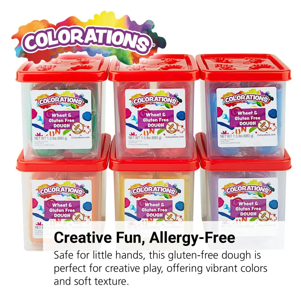 Colorations Wheat & Gluten-Free Dough, 6 Classic Colors, 1.5 lb Each