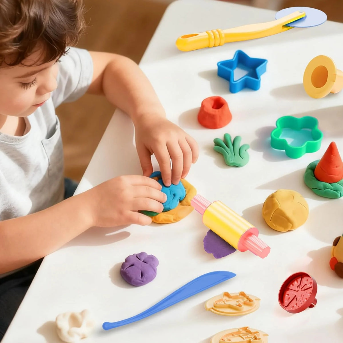 Dough Tools for Kids, 46Pcs Dough Toys Sets Playdough Accessories