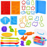 ‌Playdough Tool Set for 3-8 Year Olds | 30-Piece Playdough Accessory Kit with Animal Molds, Rolling Pin & Storage Box | STEM Educational Gift for Boys & Girls - Birthday, Christmas, Party Favor